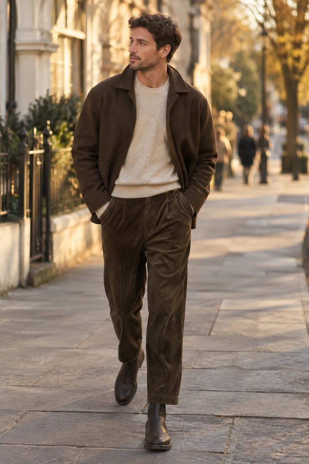 Chelsea Boots and Relaxed Corduroy Trousers