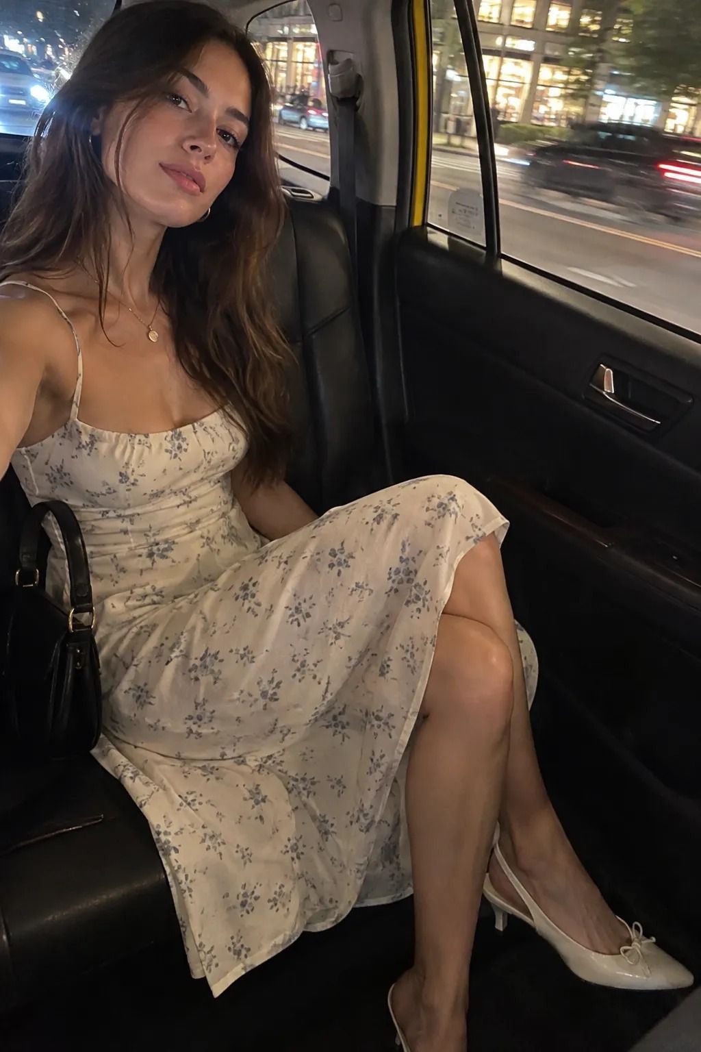 Tea Length Dress with Kitten Heels