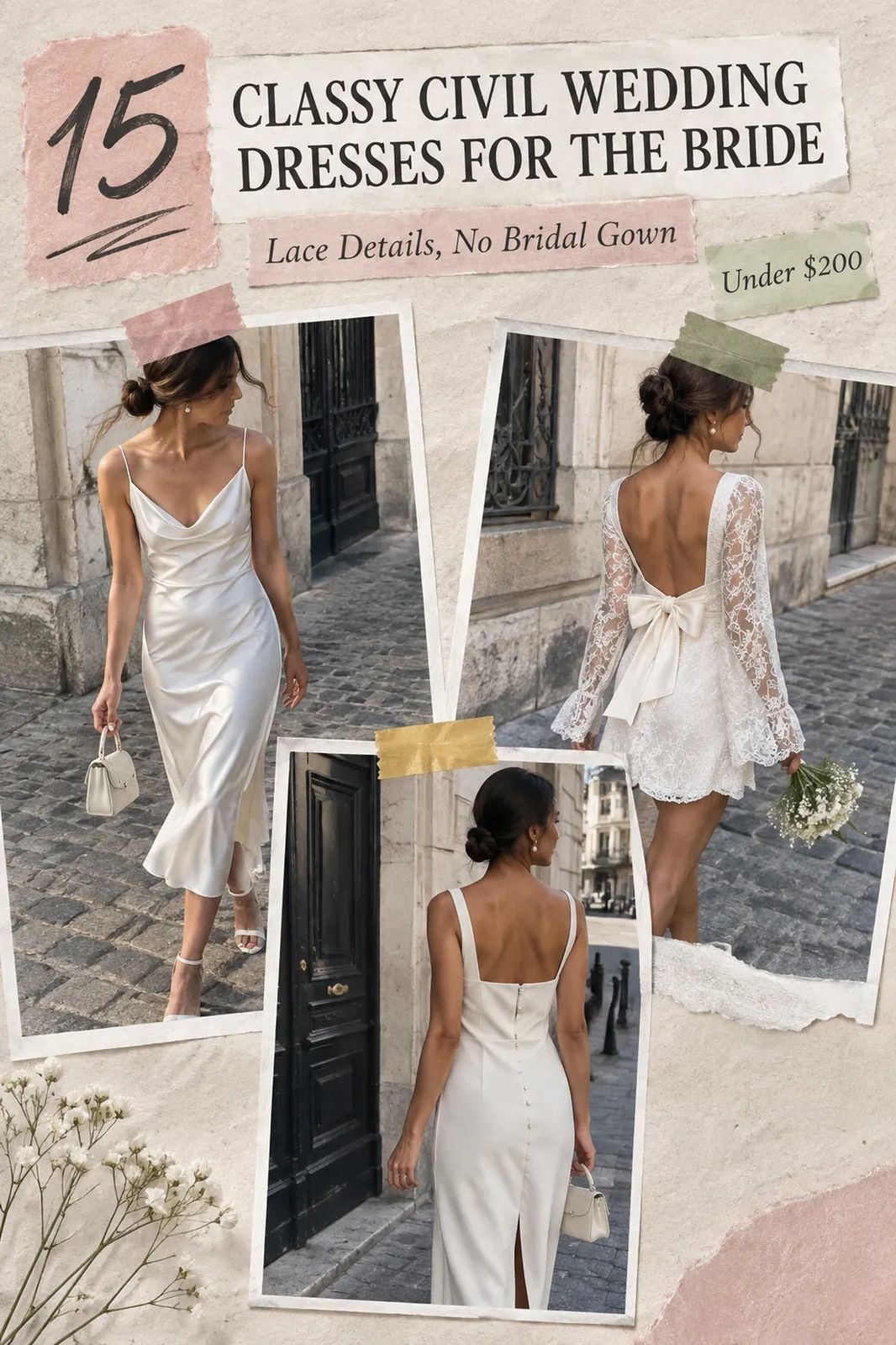 15 Classy Civil Wedding Dresses for the Bride Under $200 That Look Luxe