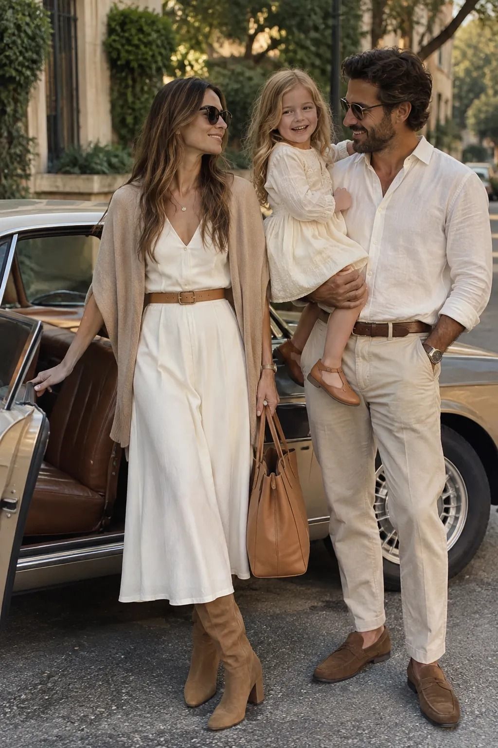 Ivory Dresses Versus Camel Accessories