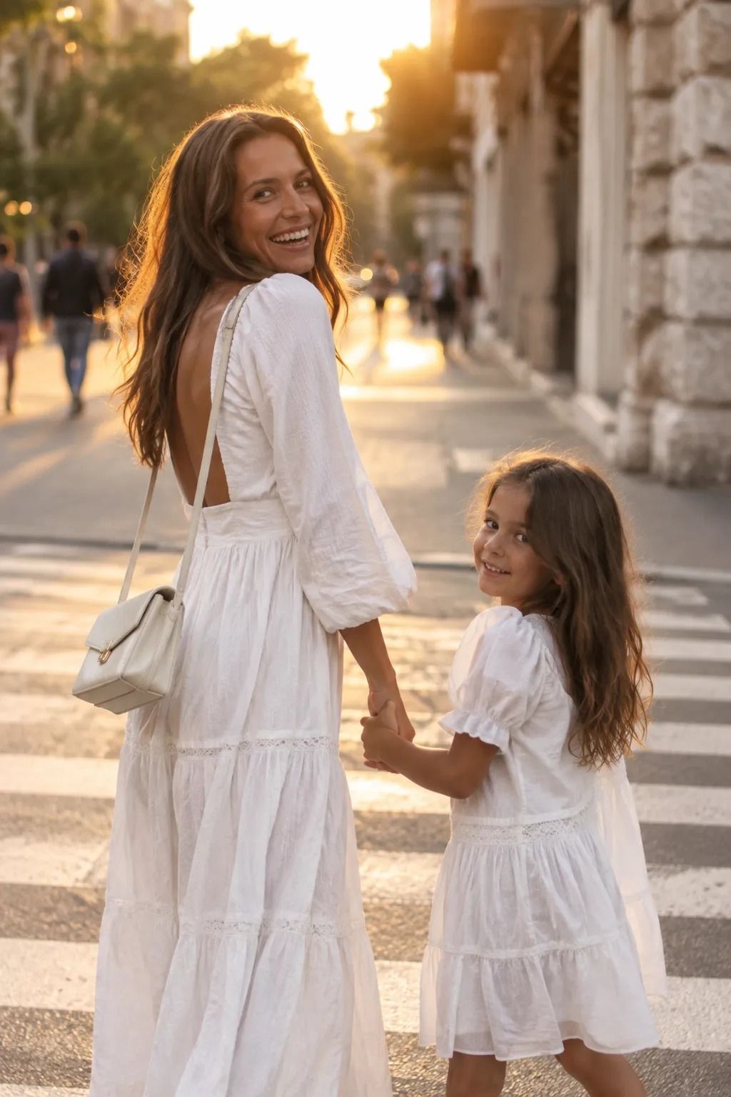 Warm White Dresses, Minimal Accessories