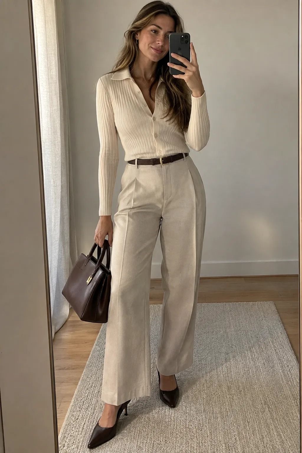 Pair Closed-Toe Shoes With a Structured Bag