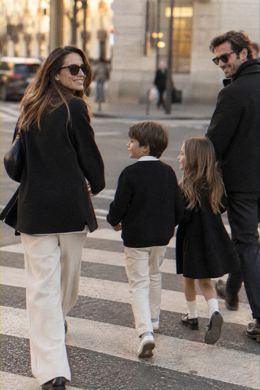 What belongs under a structured black jacket?