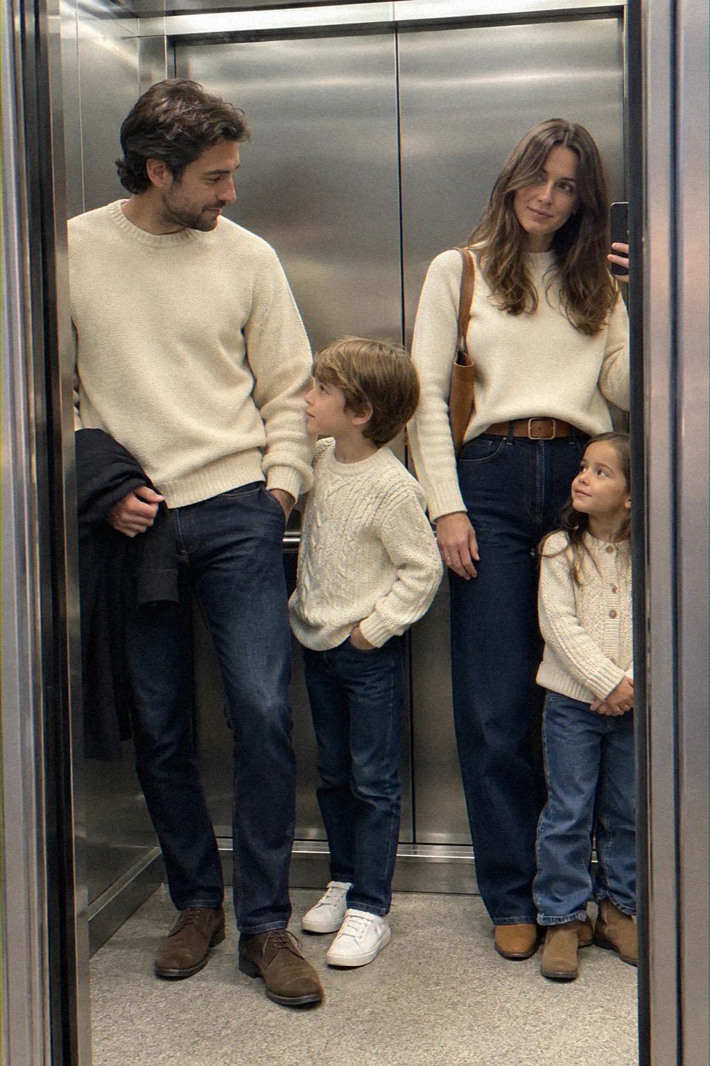 Pair Cream Knitwear With Deep Blue Denim