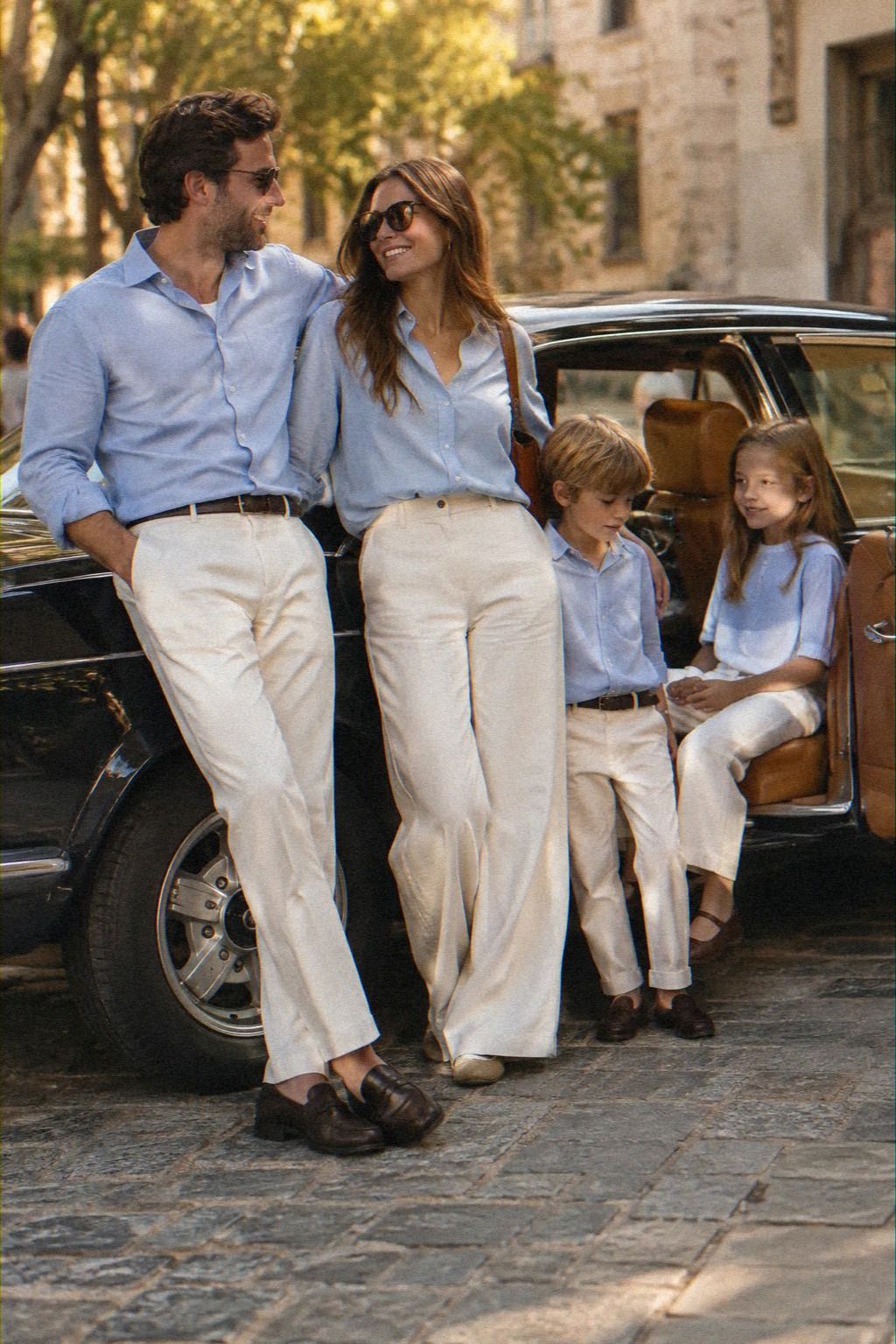 Build a Cream Trouser and Pale Blue Shirt Look