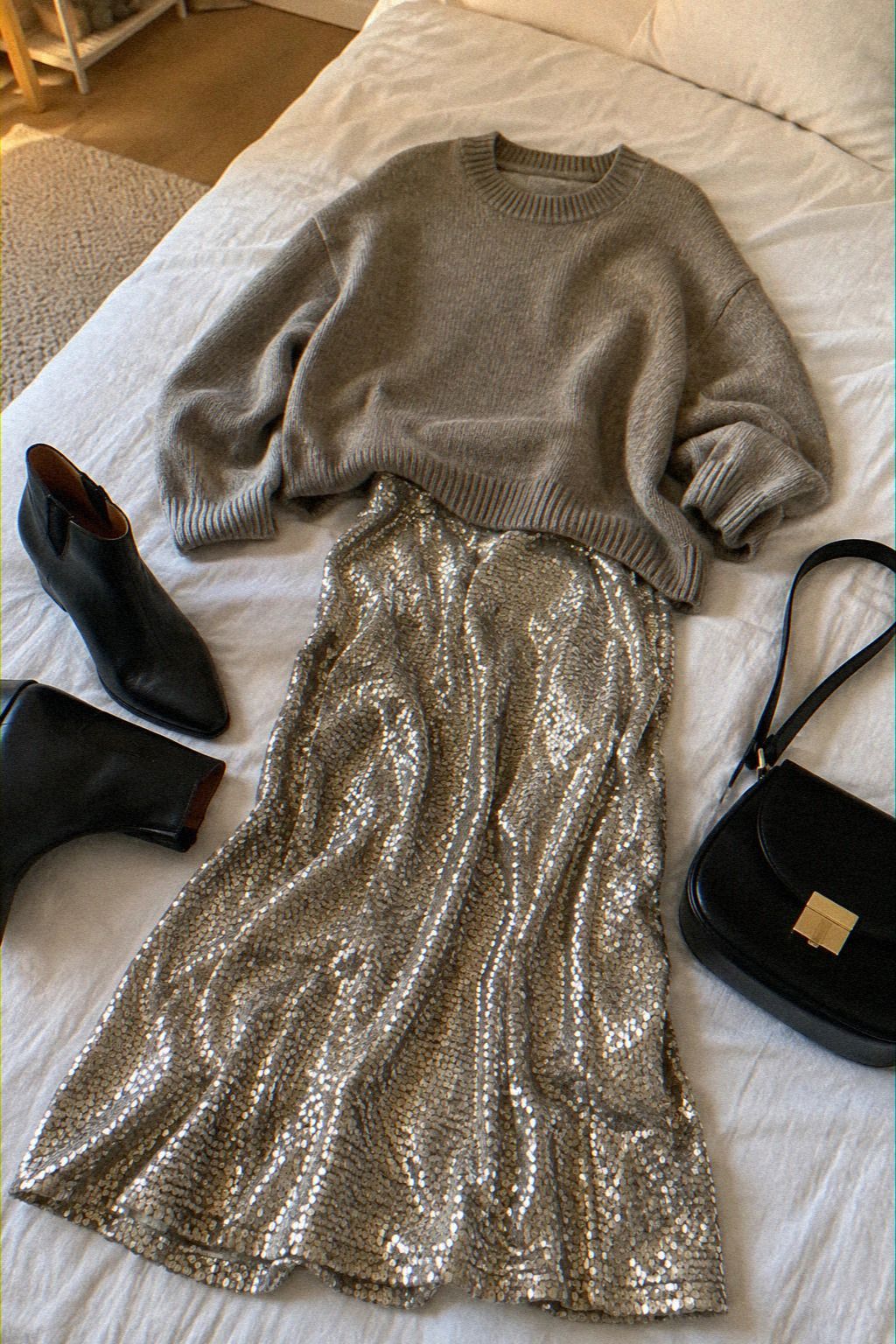 Why Sequins Work Better With an Oversized Knit