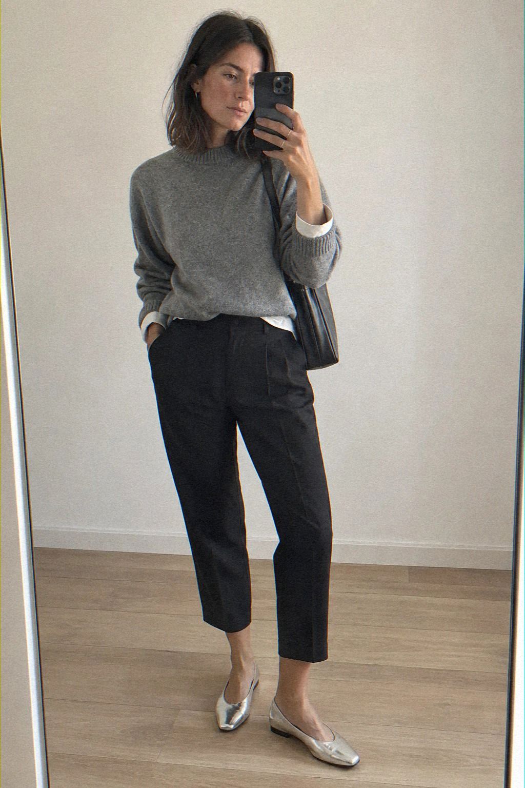 Can Metallic Flats Balance Cropped Tailored Trousers?