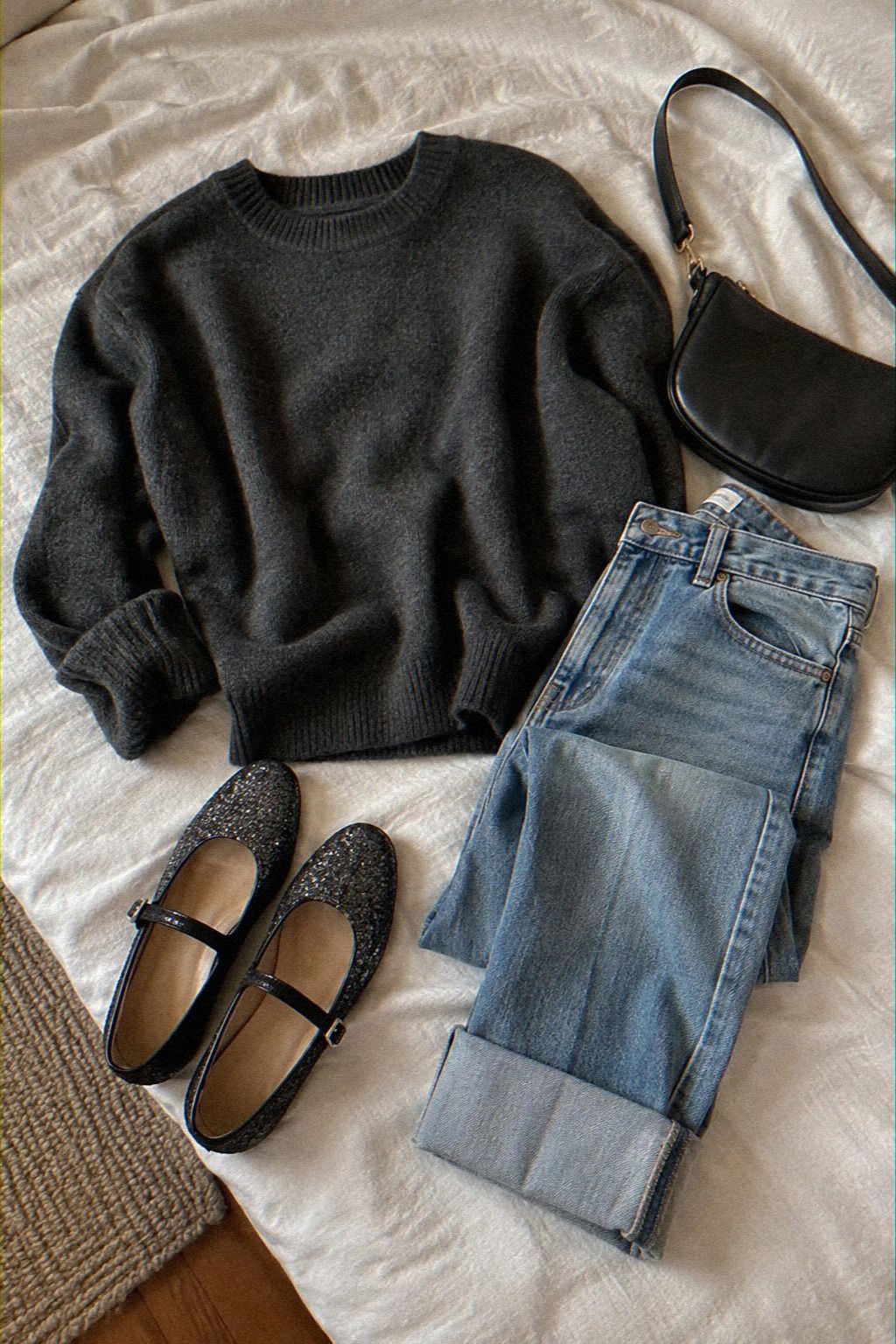 Try Sparkly Mary Janes With Cuffed Jeans