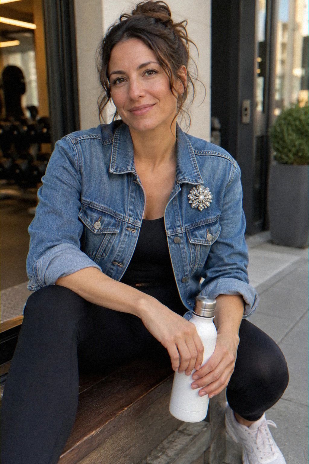 Pin a Statement Brooch on a Denim Jacket