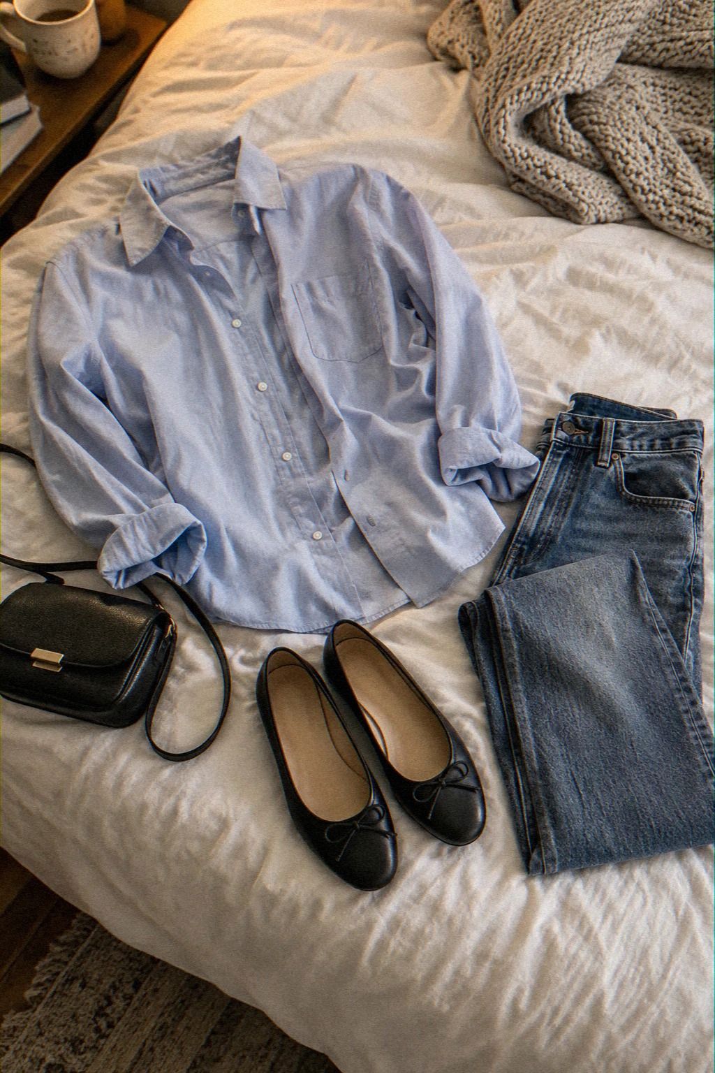 Build the Button-Down Around Ballet Flats