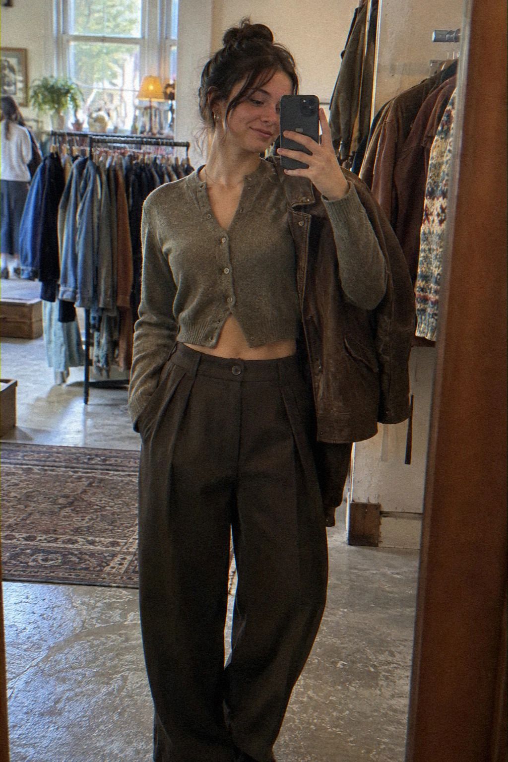 Why Does a Cropped Cardigan Work With Pleated Trousers?
