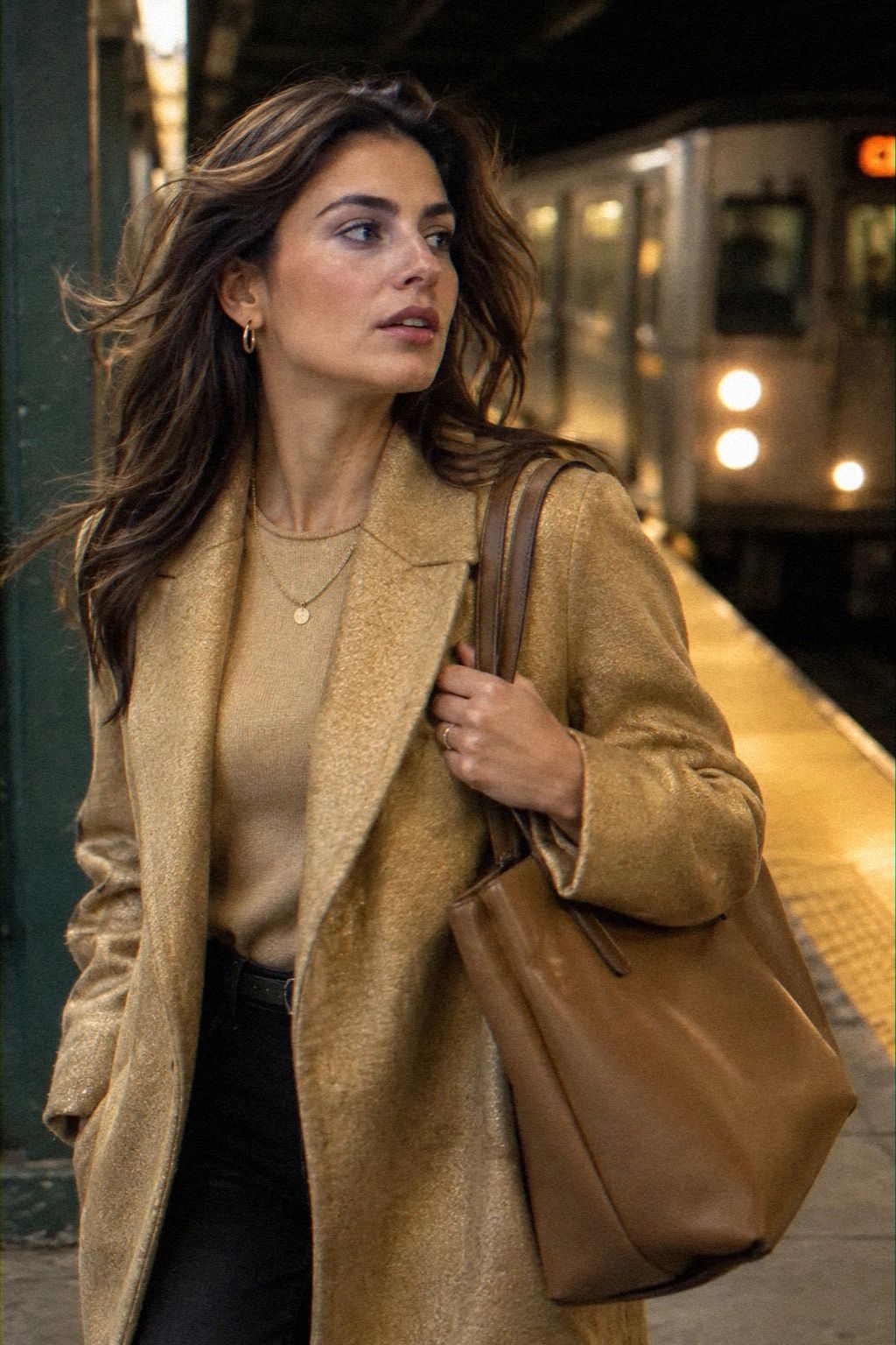 The Structured Tote and Minimal Gold Jewelry