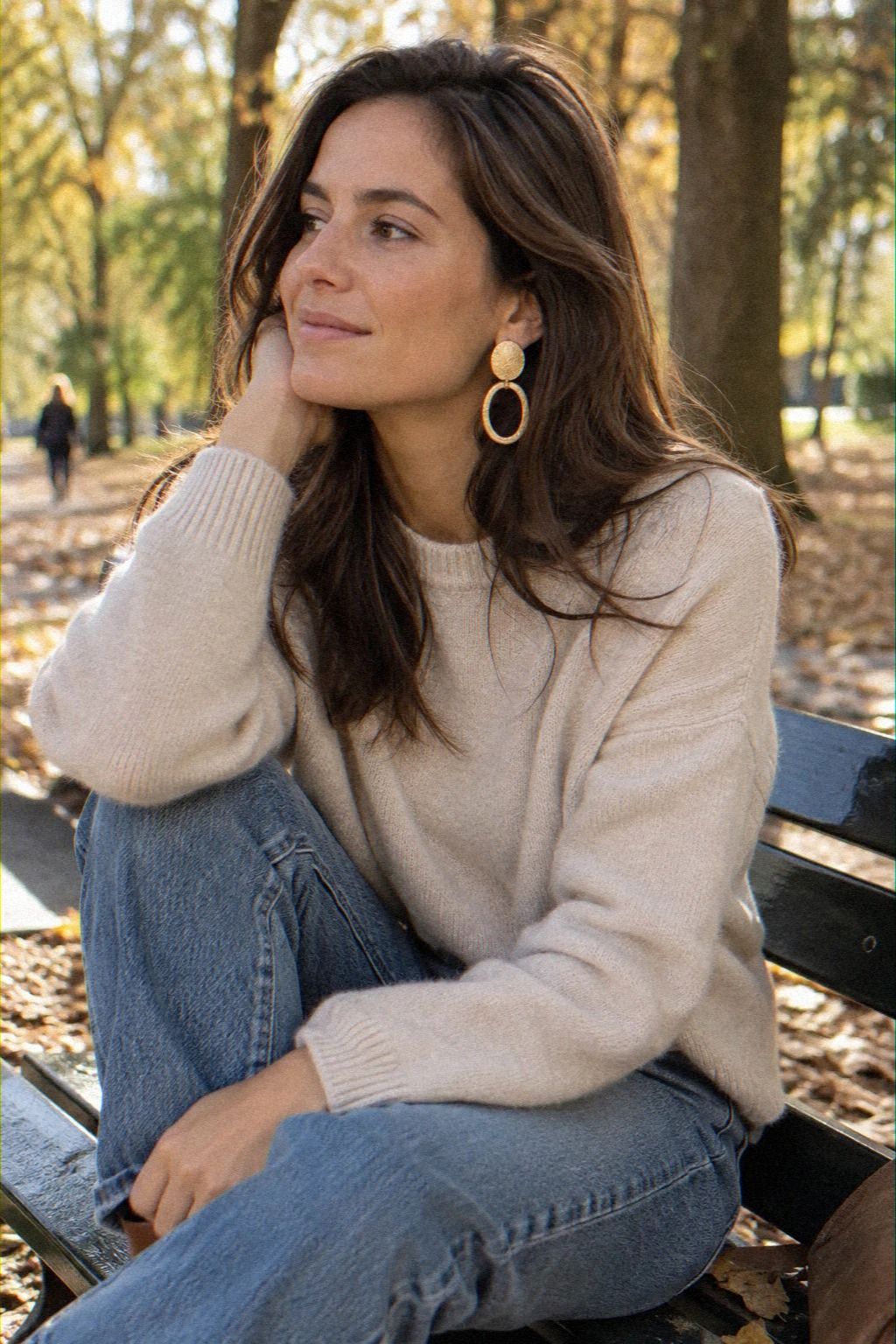 Let Statement Earrings Frame a Simple Outfit