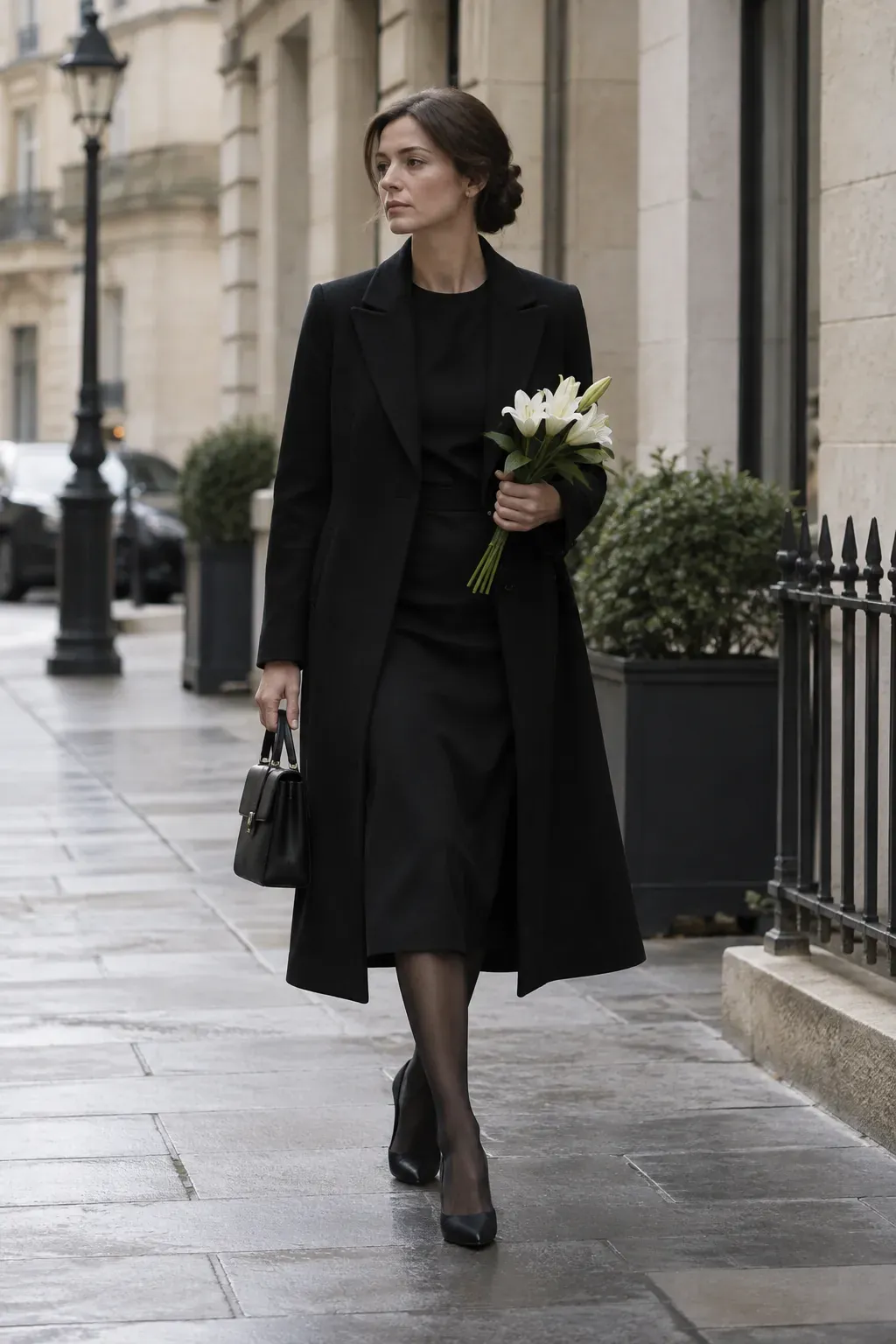 Cropped Jacket Over a Pleated Midi