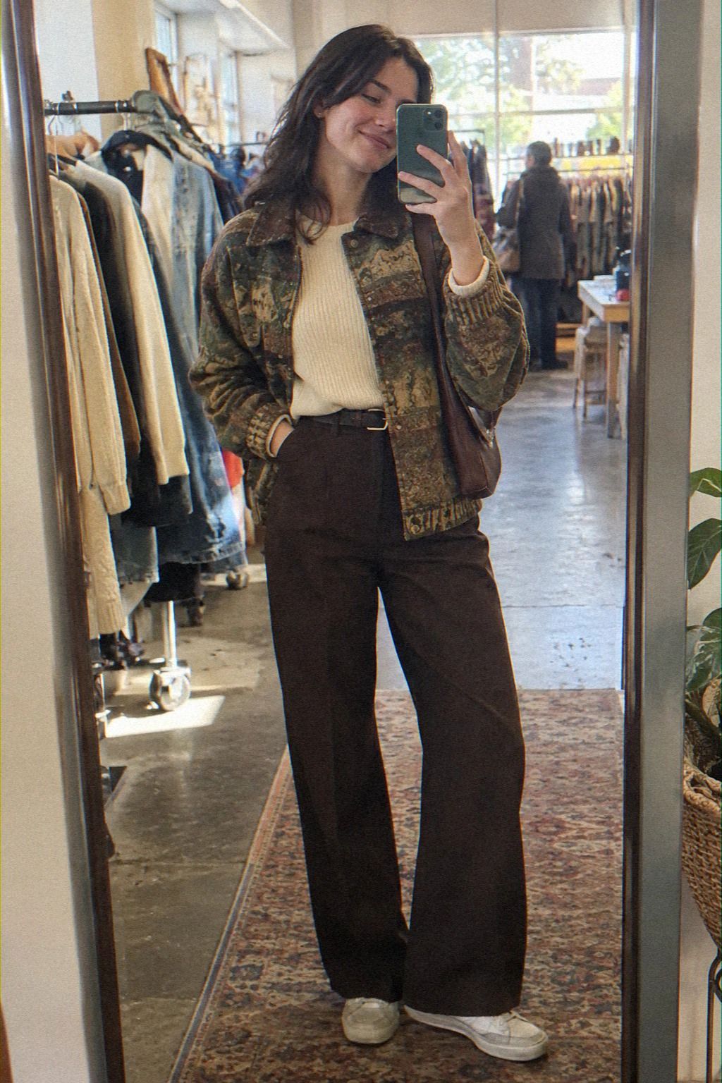 Use Straight-Leg Trousers and a Knit Top to Build a Clean Line
