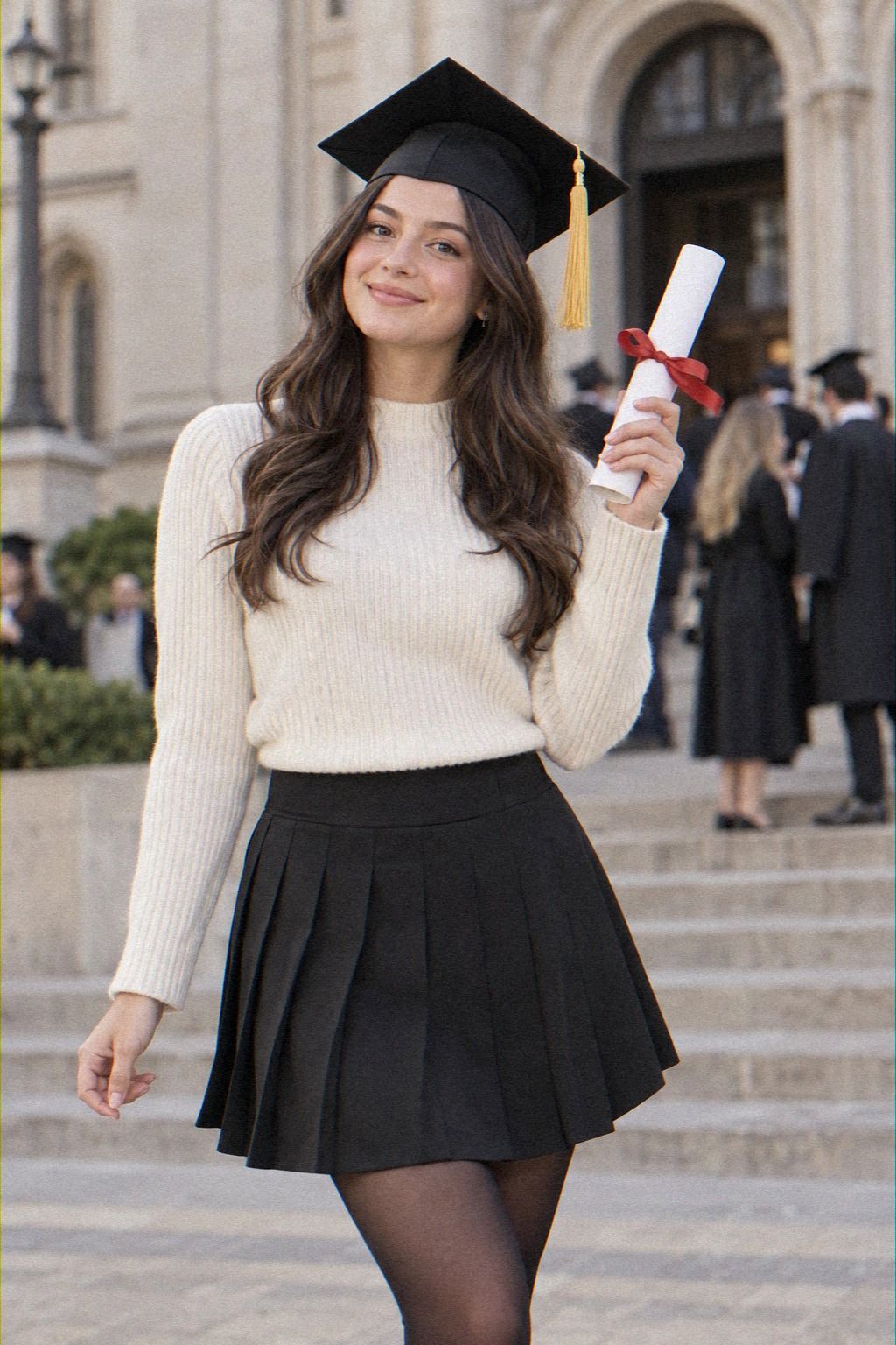 The Pleated Skirt and Knit Top