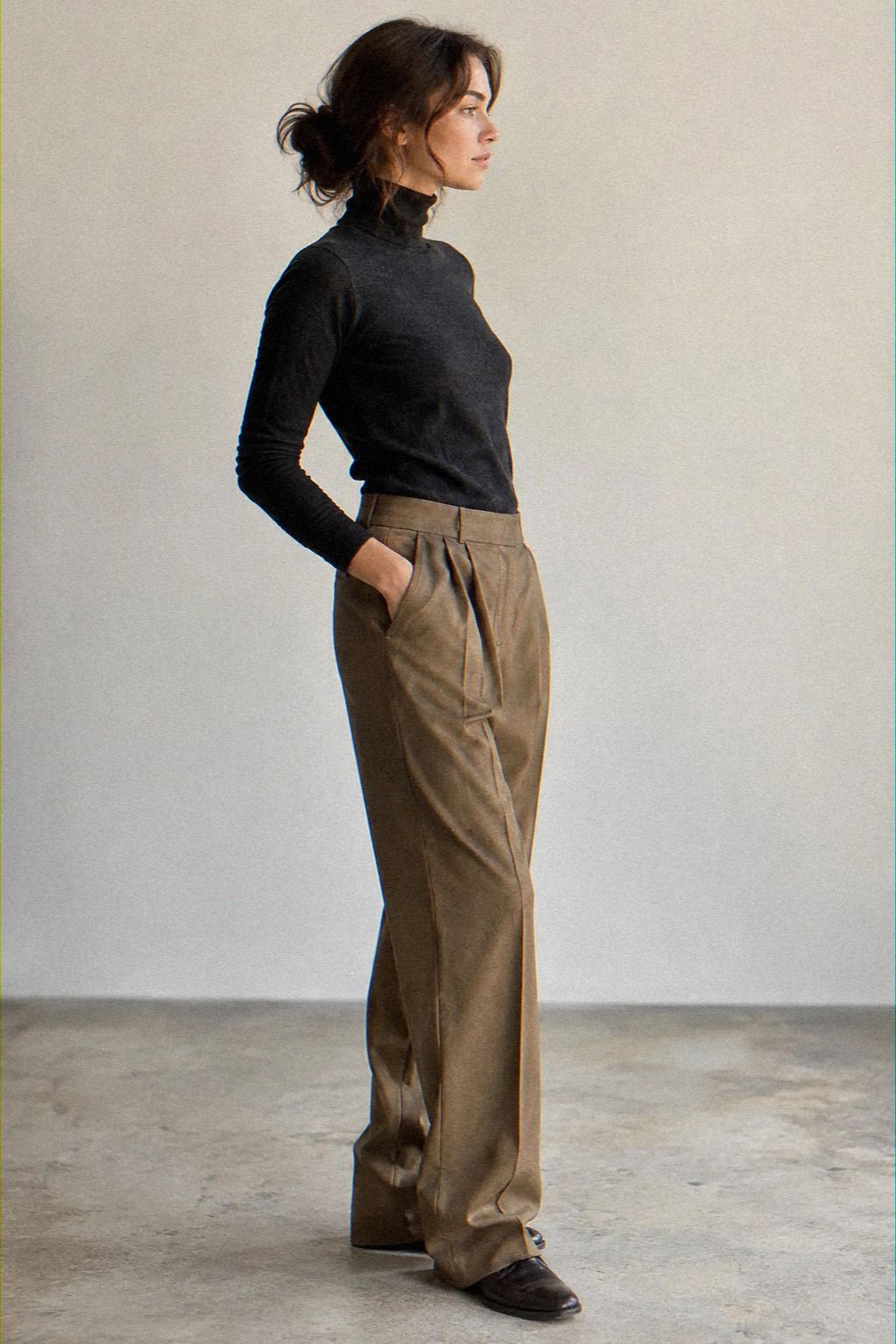 Tailored Trousers, Fitted Turtleneck