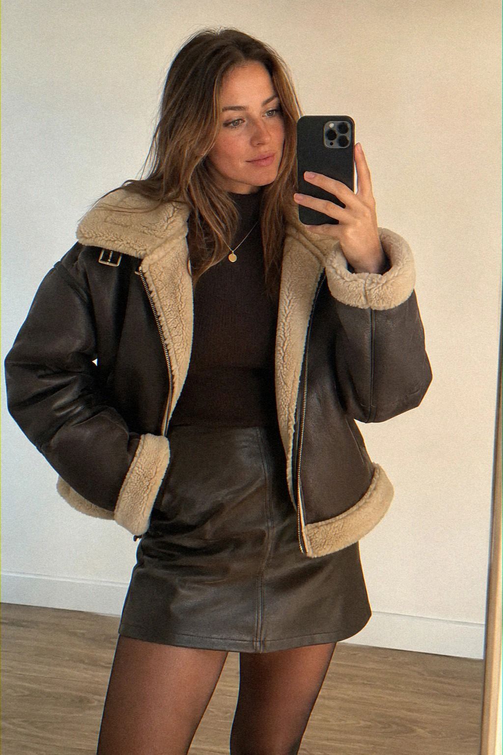 Leather Meets Shearling