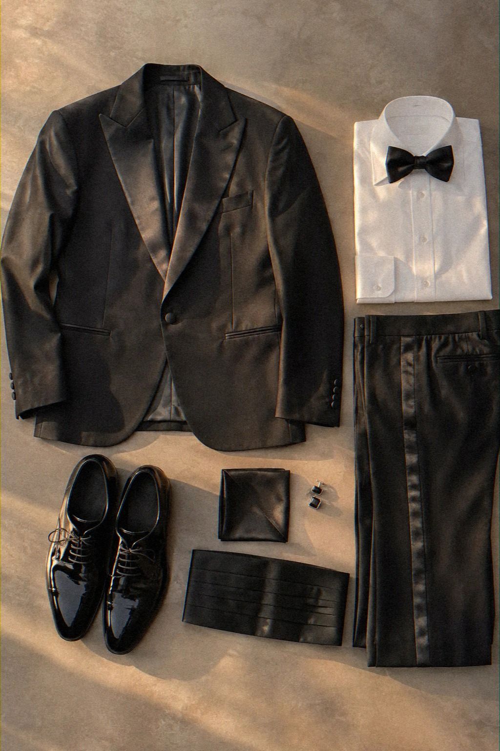 Formal Tuxedo With Black Tie Details