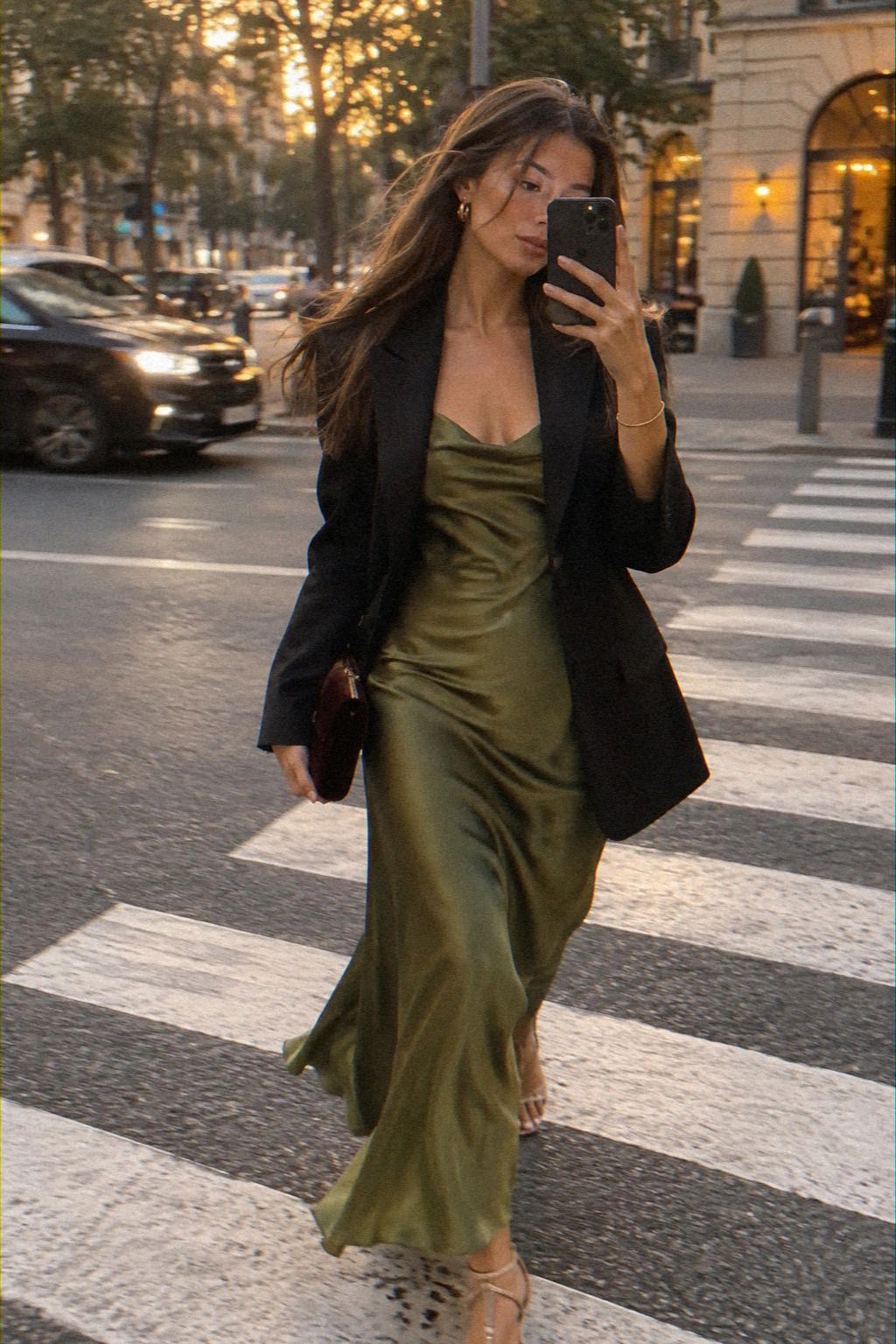 Layer a Slip Dress Under a Tailored Blazer