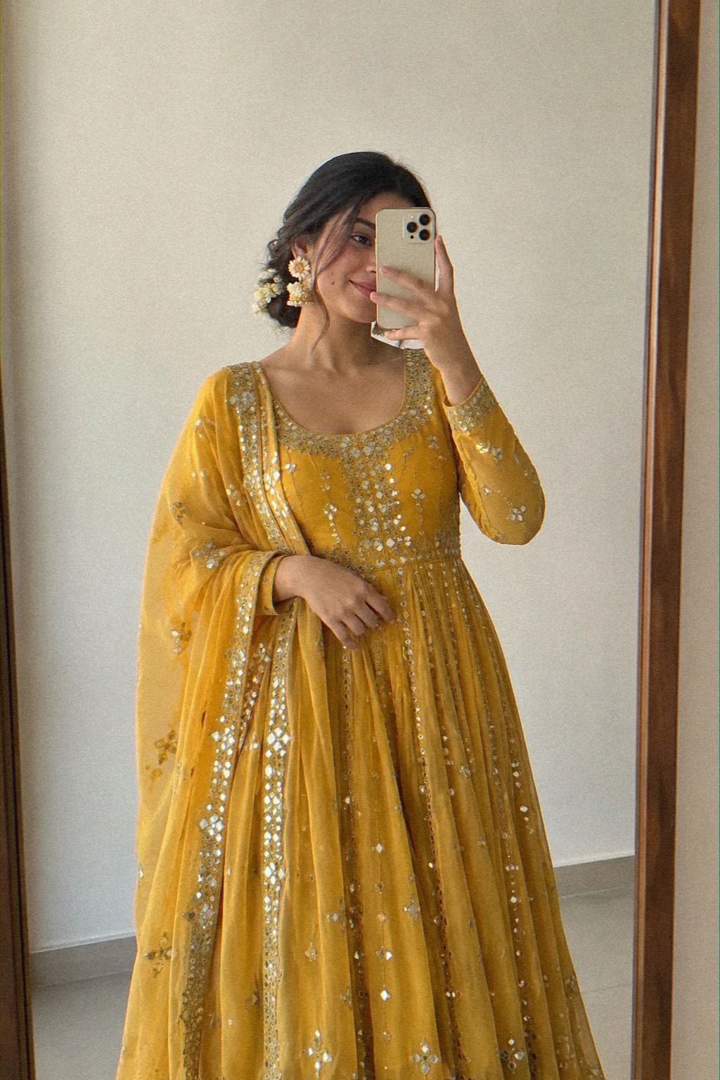 Haldi Style: Choose a Mirrorwork Anarkali