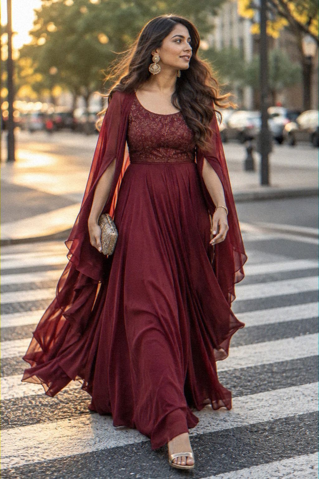 Can a Cape-Style Gown Feel Indian and Modern?