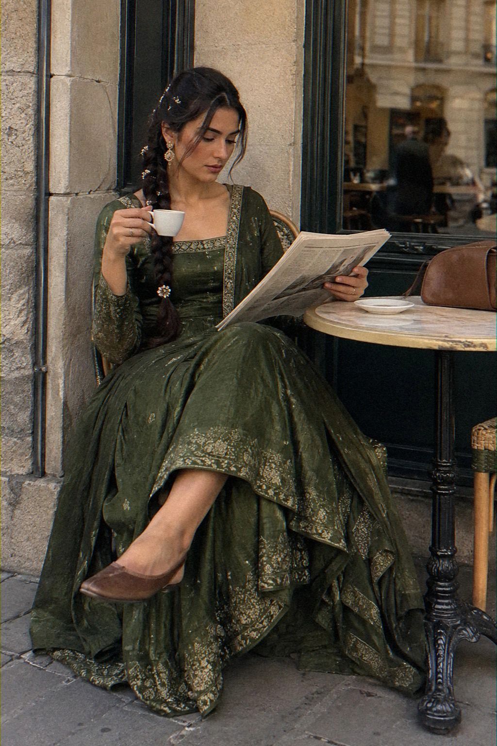 At the Cafe, Let a Floral Anarkali Feel Lived-In