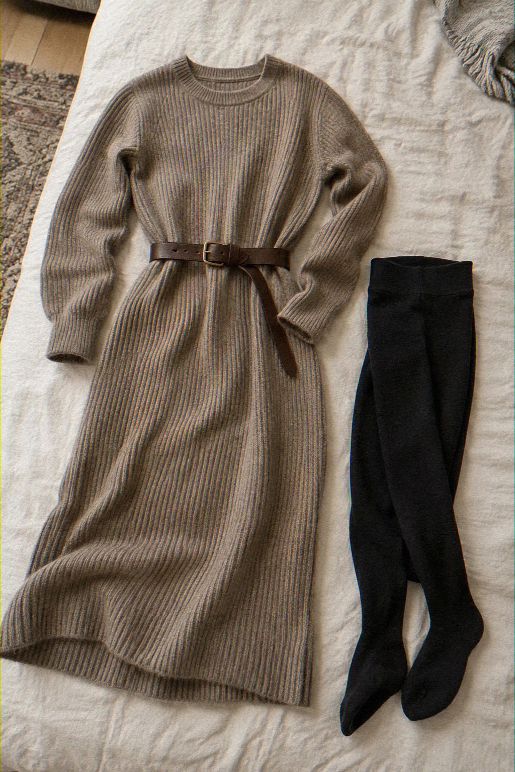 Let the Belted Knit Dress Do the Work