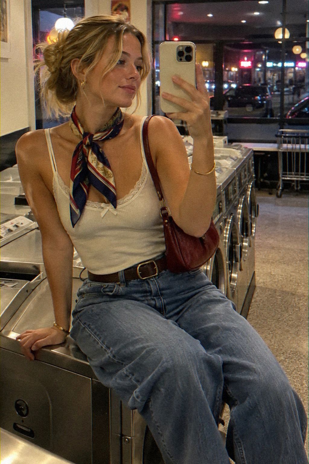 How a Silk Scarf Changes a Simple Rush Outfit