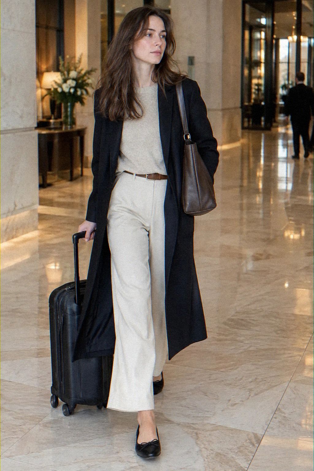 Reveal Ankle-Length Trousers With Ballet Flats