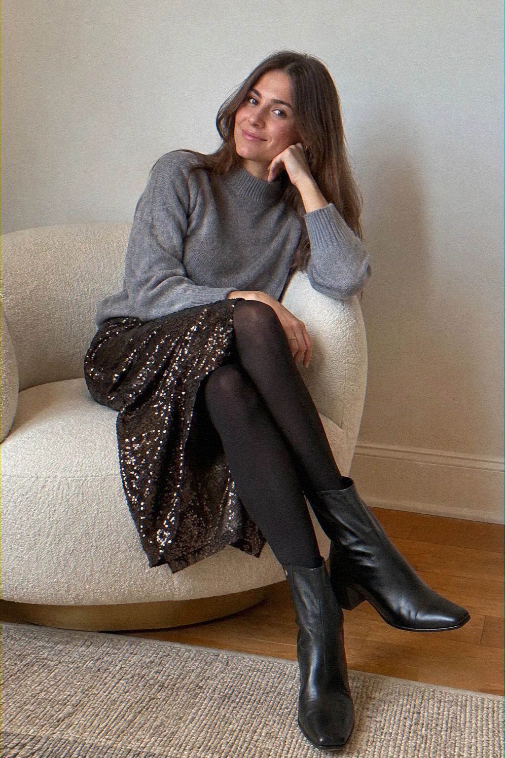Can Fleece Tights Make a Sequin Midi Skirt Warm Enough?