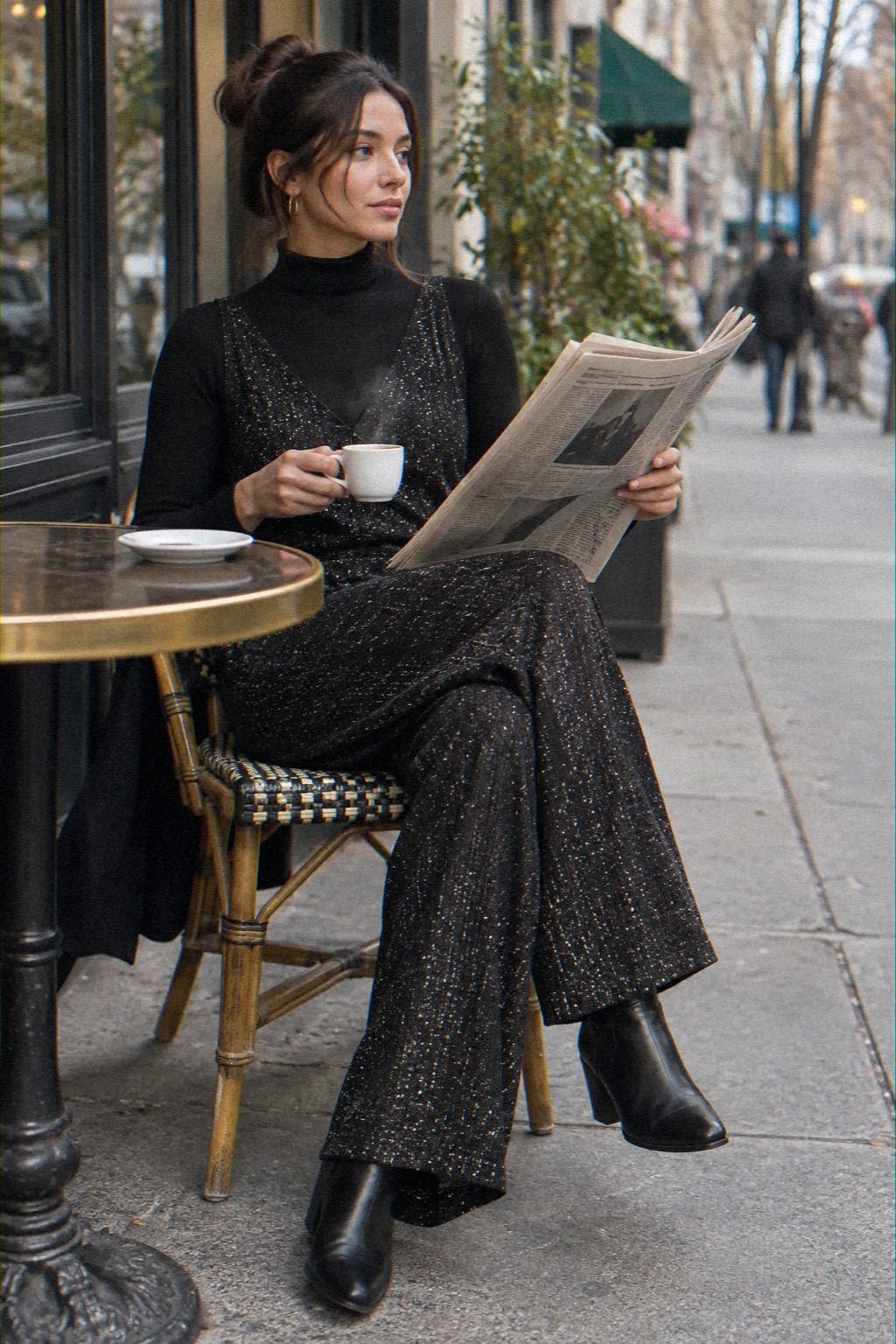 Layer a Sparkling Jumpsuit Over a Thermal Bodysuit