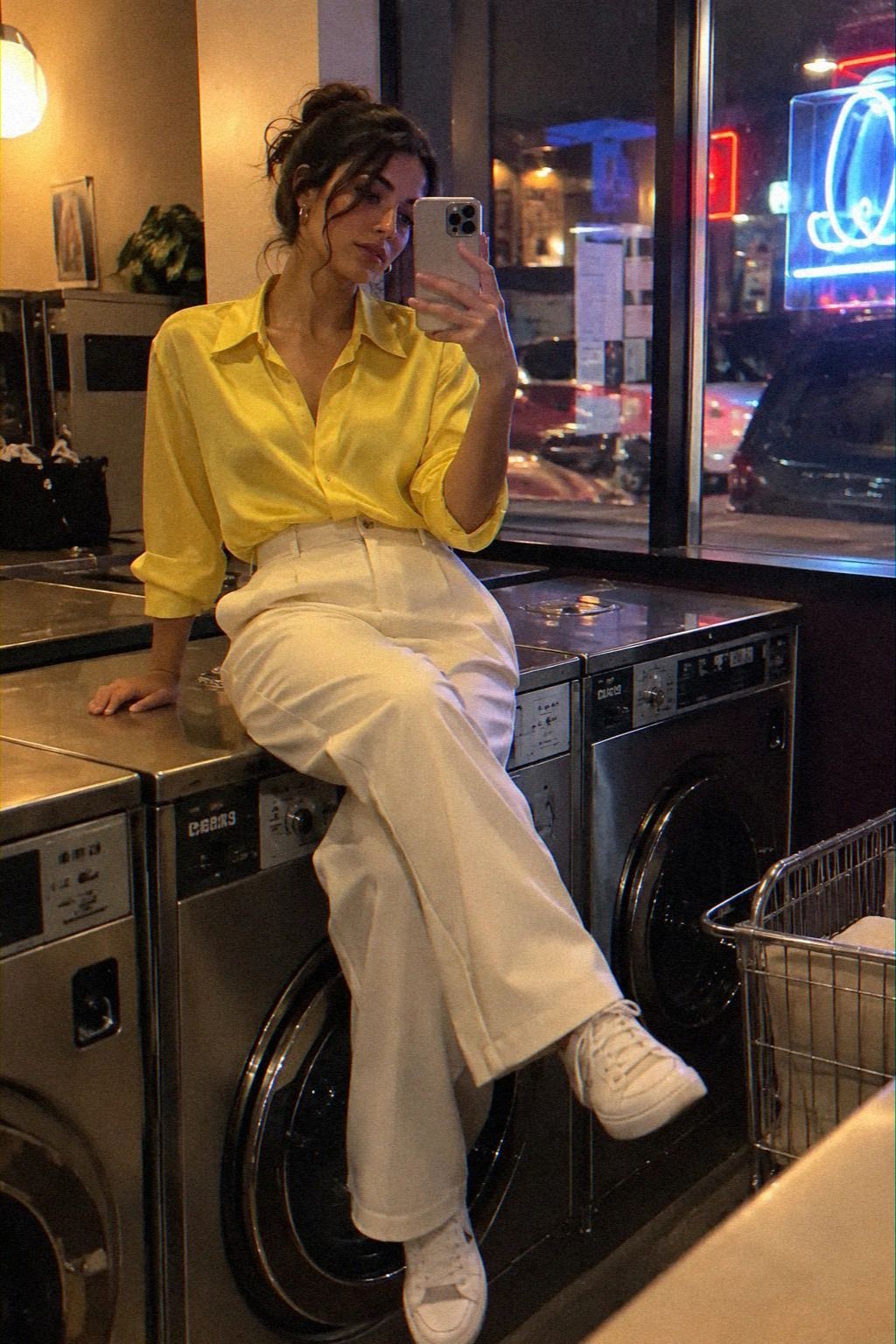 Open House Outfit: Bright Blouse And Trousers