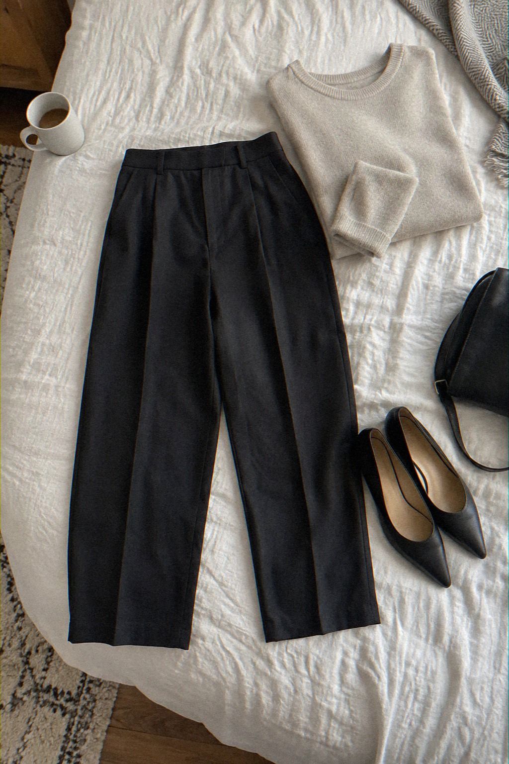 Cropped Trousers And Pointed-Toe Flats