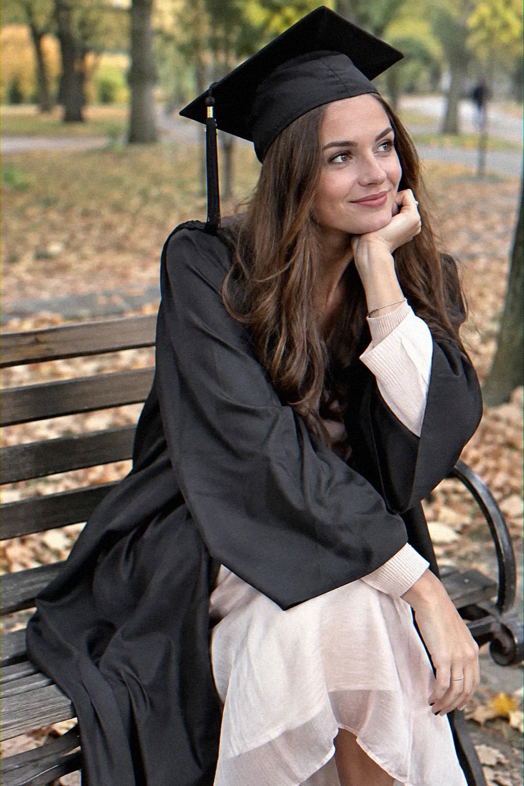 Soft Pastels Under A Dark Graduation Gown
