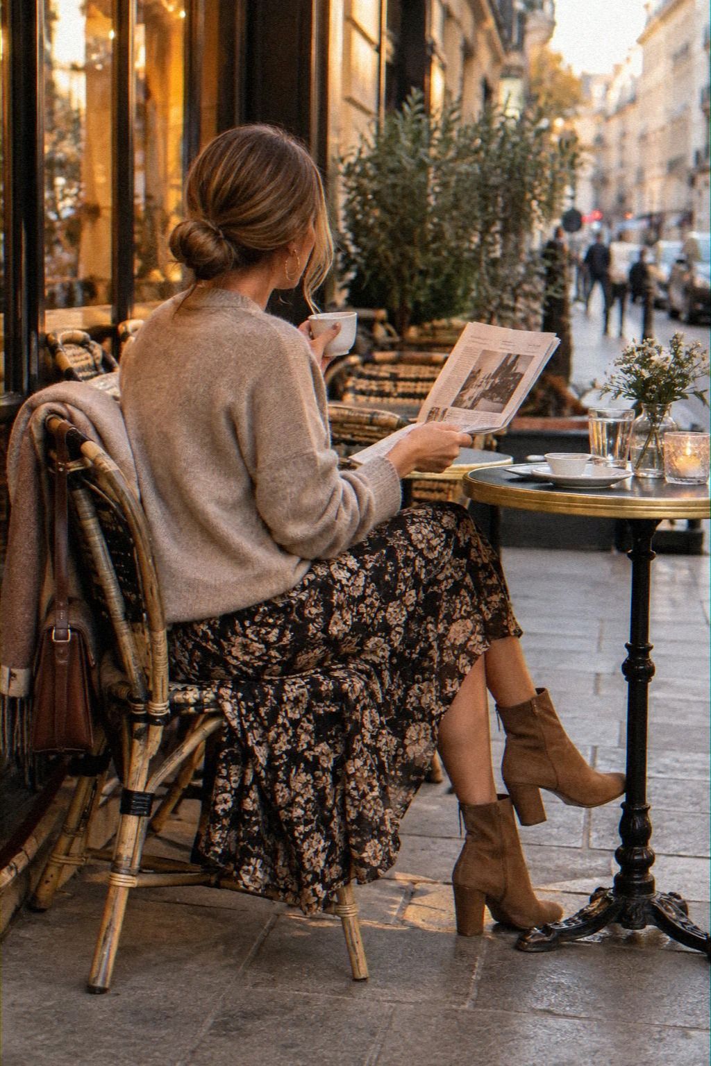 Balance a Flowing Midi Dress With Ankle Boots
