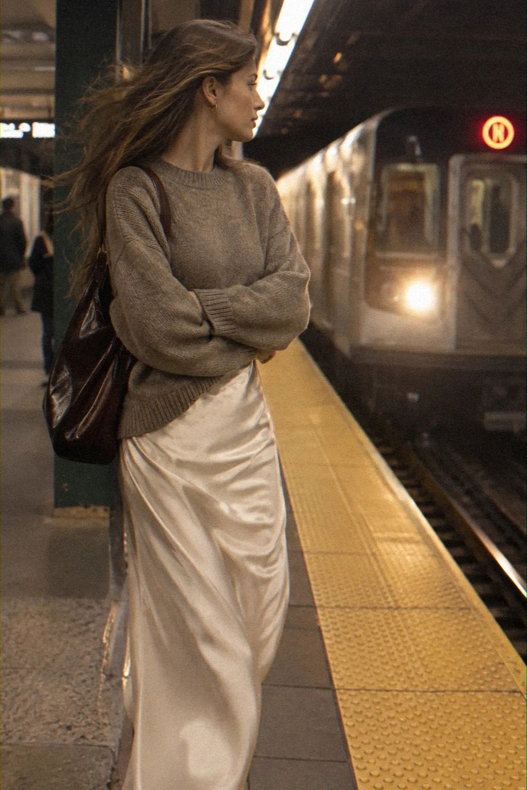 Satin Against Wool: Use Texture as Contrast