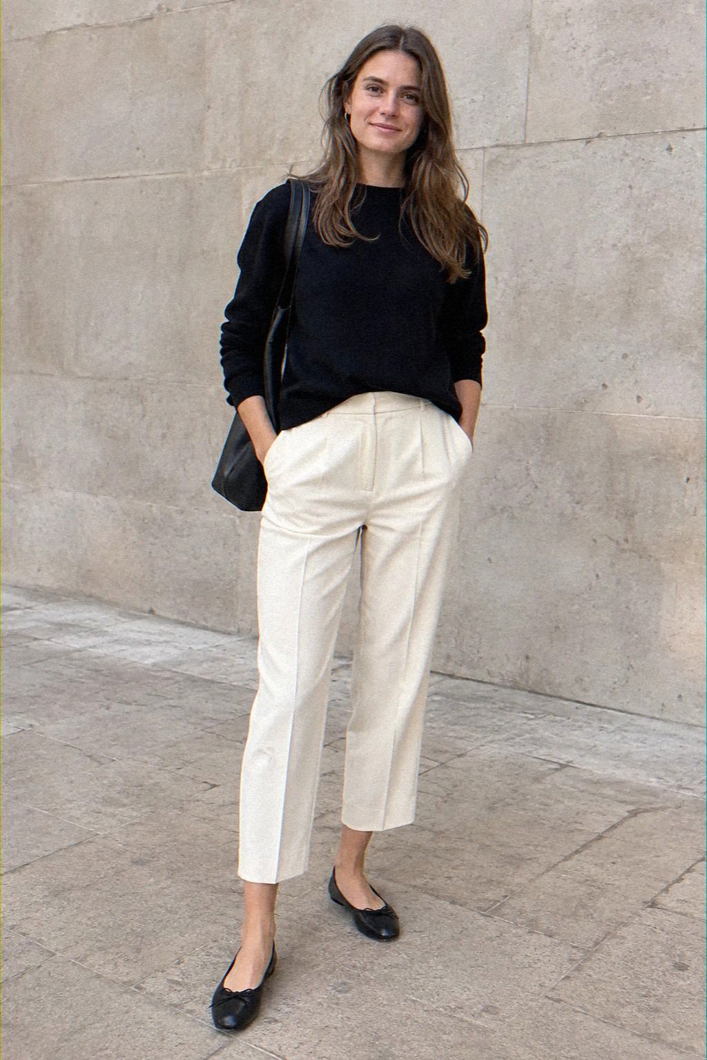 Show the Ankle With Cropped Trousers and Flats