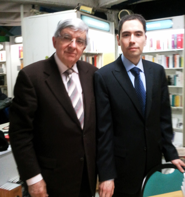Me Olivier Amiel (ex-MRC), aux côtés du sénateur et ancien ministre de l'Intérieur, Jean-Pierre Chevènement, fondateur du Mouvement Républicain et Citoyen.