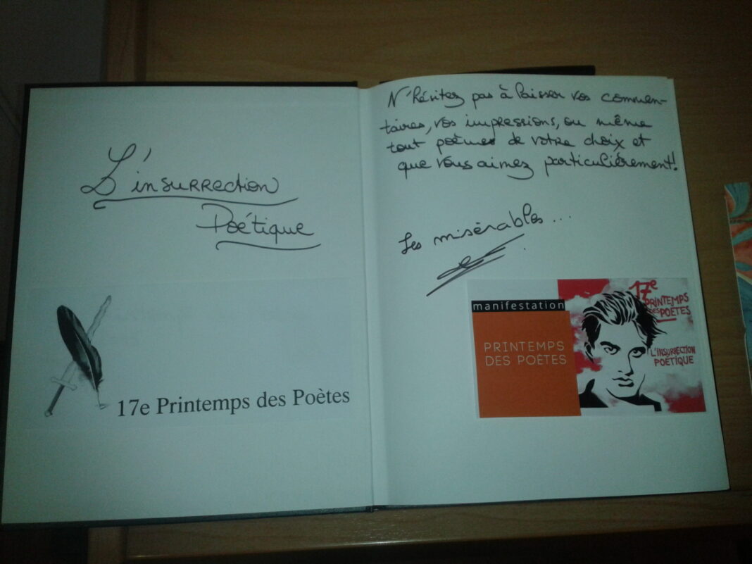 Le Printemps des Poètes s'est invité à l'Université de Perpignan Le livre d'or du Pintemps des Poètes