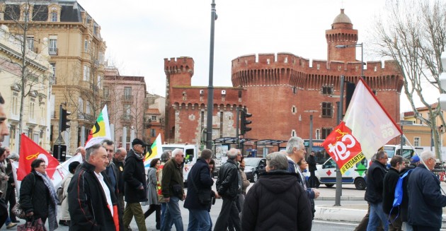 Manifestation des retraités ce matin à Perpignan