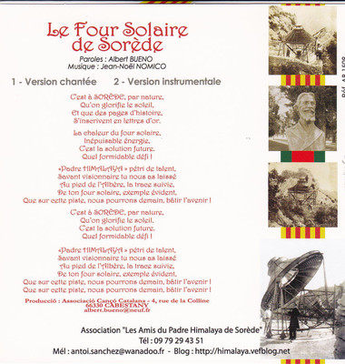 Verso de la pochette du CD du Padre Himalaya