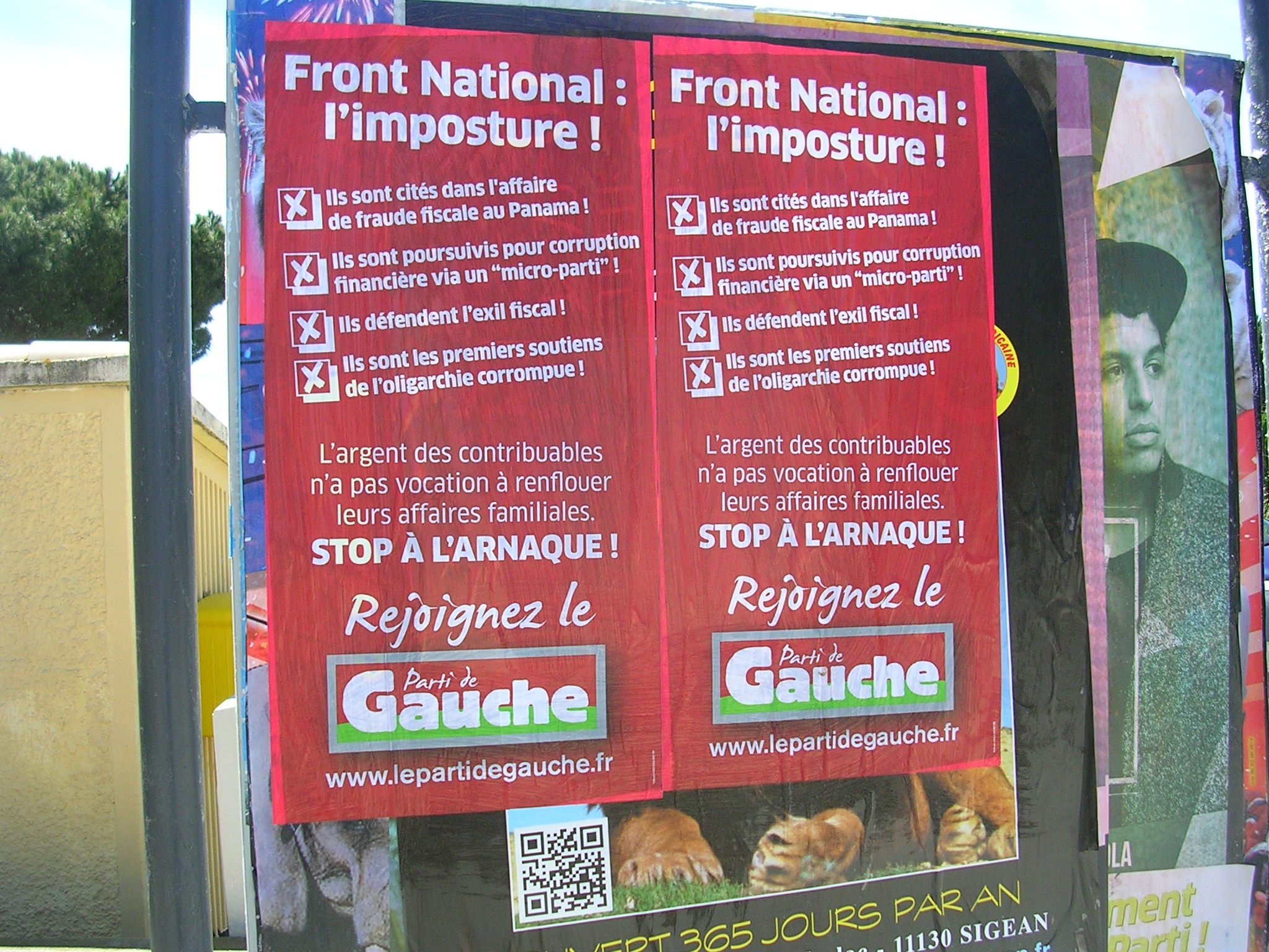 Front National Imposture dénoncée par la Parti de Gauche