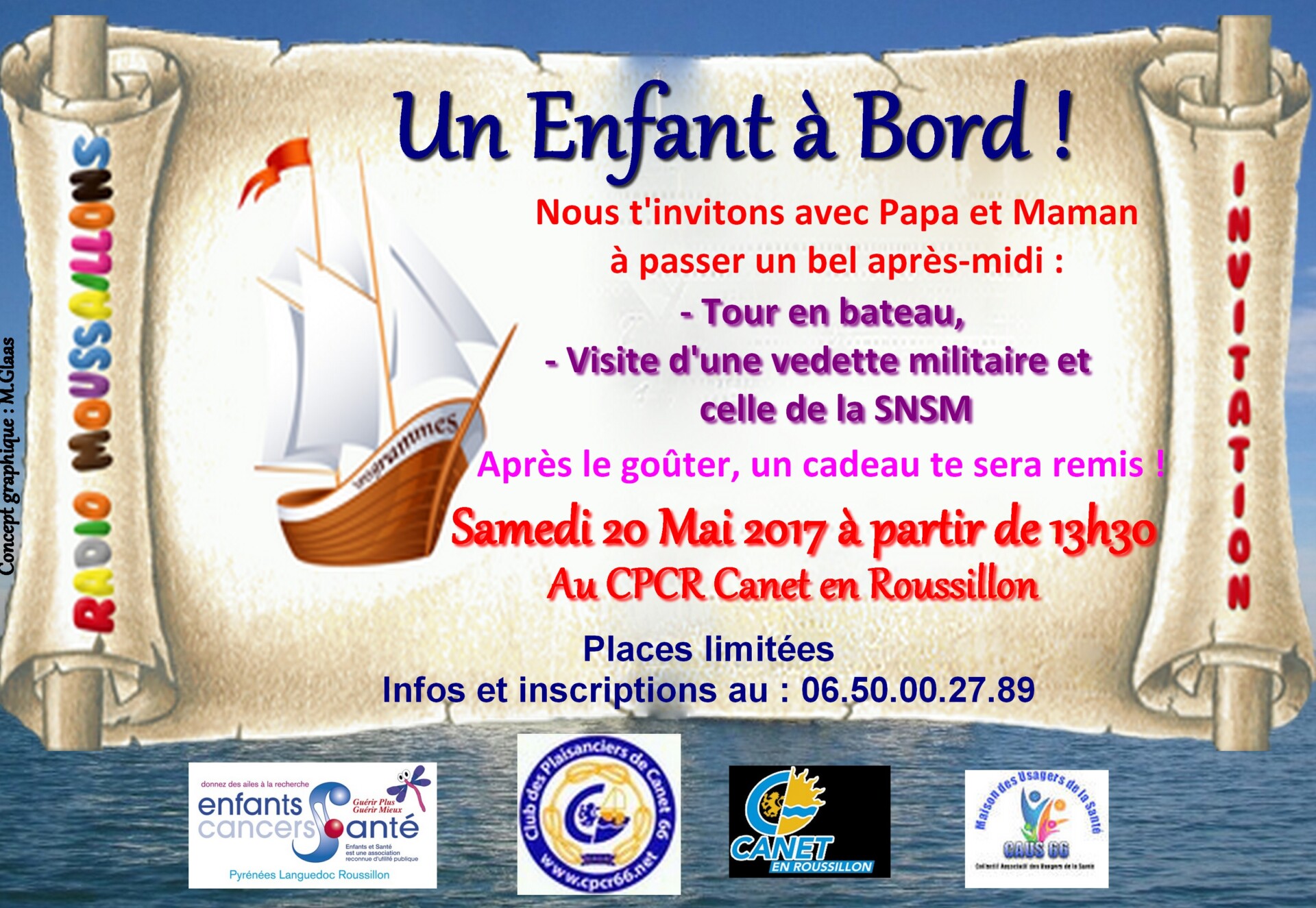 « Un enfant à Bord » à Canet en Roussillon le 20 mai 2017