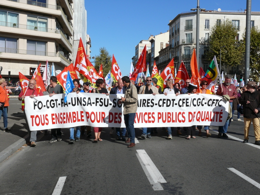 De 3000 à 3500 manifestants unis pour défendre les services publics à Perpignan