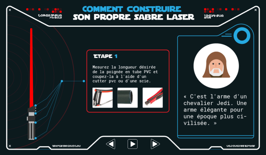 comment construire son propre sabre laser Star Wars VIII- infographie interactive