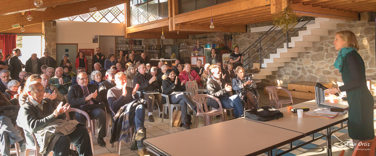 Cérémonie des vœux du syndicat mixte Canigó grand site à Eus le 29 janvier 2018