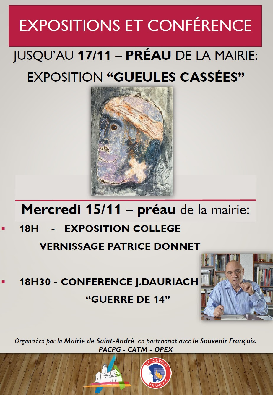 Centenaire de l’armistice de 1918, expositions et conférence à Saint André