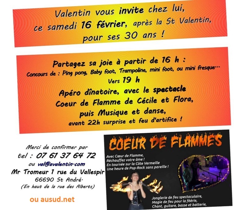 Spectacle «Cœurs de flammes» à Saint André