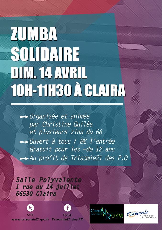 Zumba solidaire le 14 avril à Claira